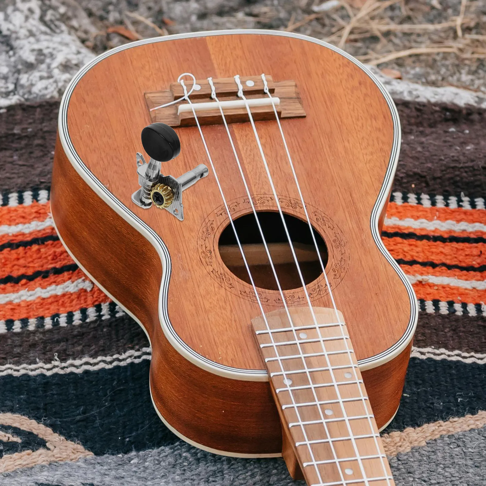 

4Pcs Ukulele Keys Solid Plastic Head Tuners Steel Plate for Ukulele Tuning Pegs Replacement Guitar Small 4 String