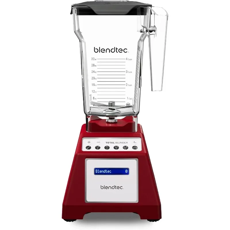 Blendtec Total Classic Original Blender and 75 oz FourSide Blender Jar - Kitchen Blender Bundle - Red