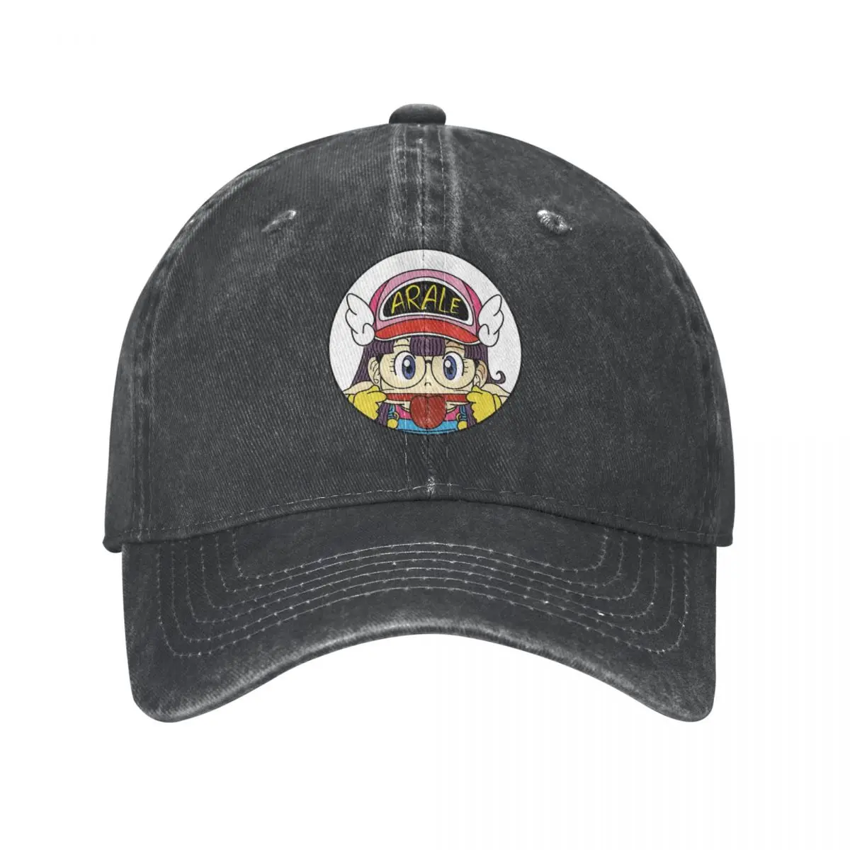 Arale Popo Unisex Baseball Caps Dr Slump Anime Distressed Denim Caps Hat Vintage Outdoor All Seasons Travel Snapback Hat