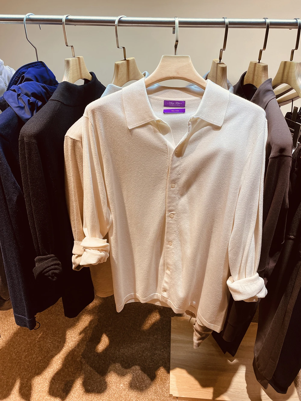 

Italian Luxury Spring 2024 Men's Long Sve Wool Knitted irt Sle Sweater Premium Silk Casual Faion Urban Loose Fit