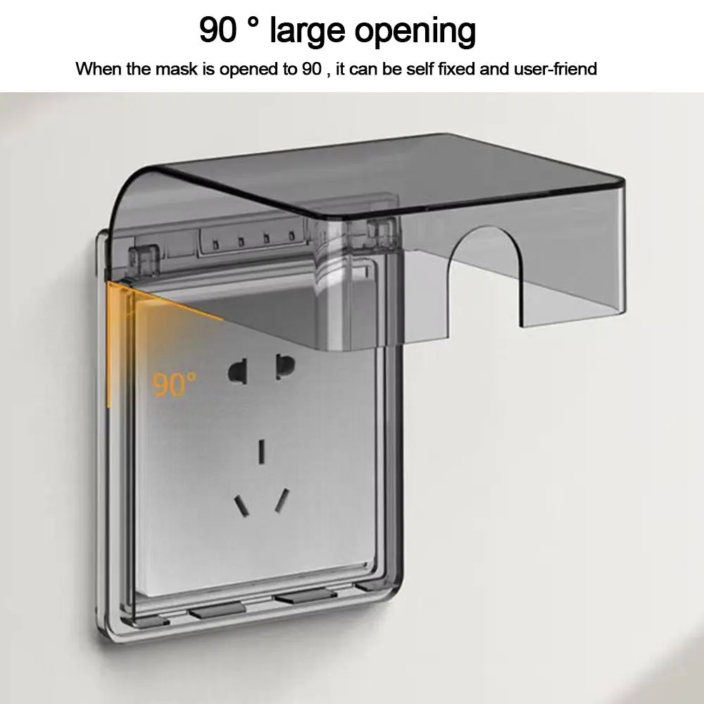 Wall-mounted Switch Protective Cover Self-Adhesive 86 Type Socket Waterproof Box Plastic Electric Plug Cover Wall