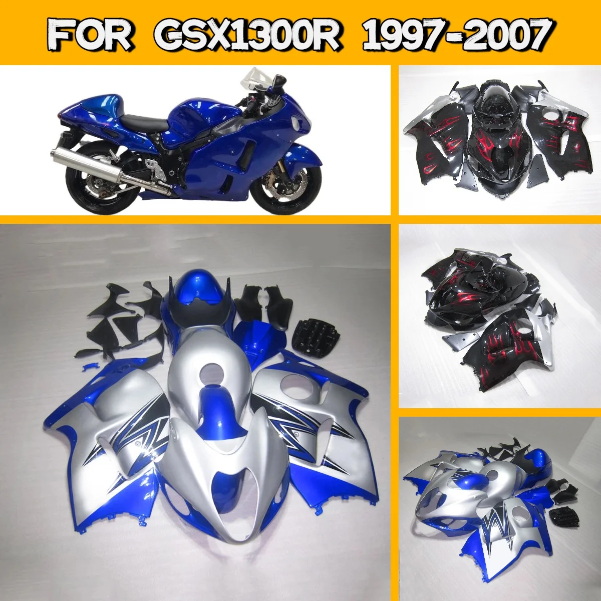 

Fairing Panel Kit for 1997-2007 Suzuki GSX 1300R Accesorios Motos Fairings Fit 97-07 GSX1300R Complete Plastic