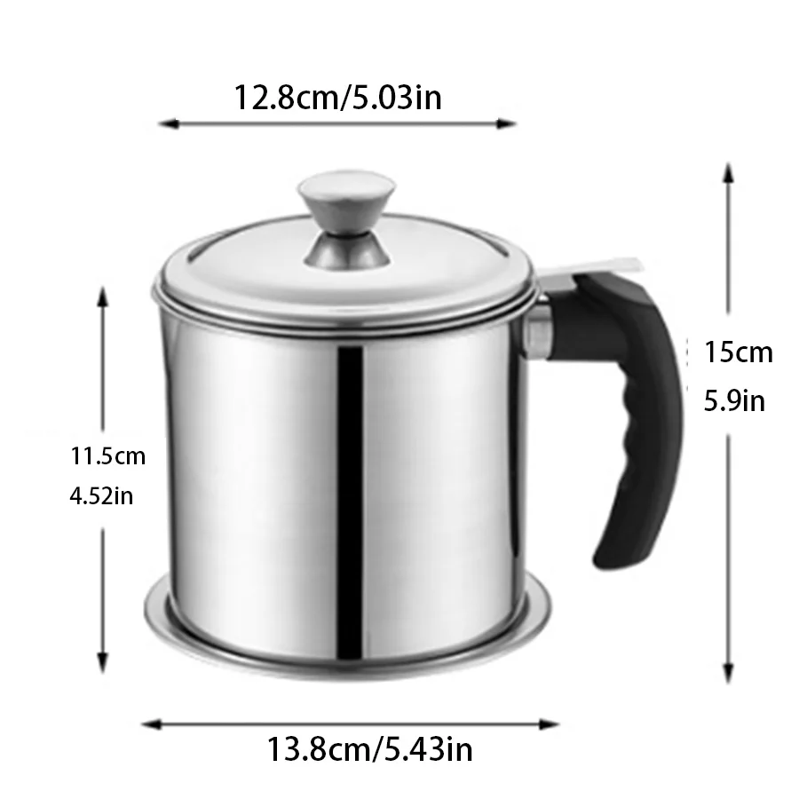 Stainless Steel Oil Storage Container with Sieve (1 Count), Oil Storage Box with Filter, Kitchen Strainer Utensils for Home