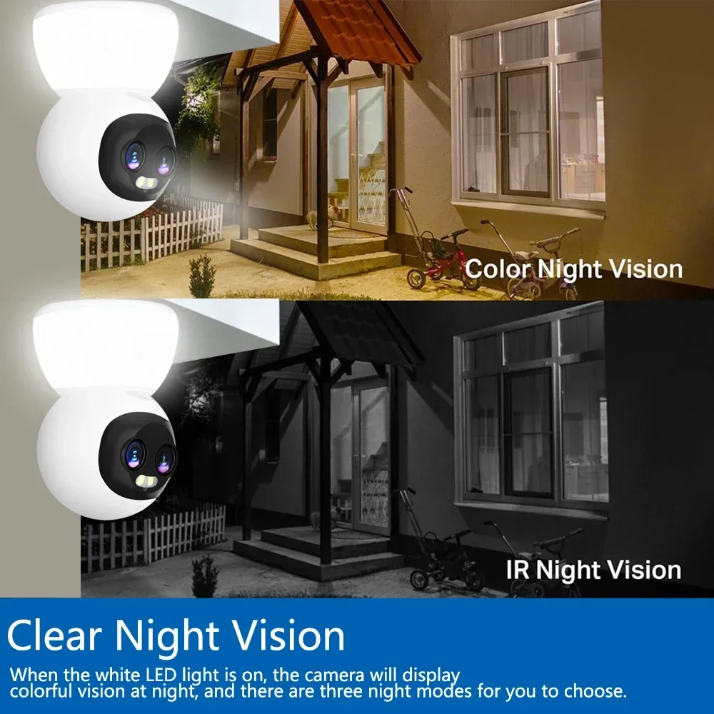 8MP Carecam APP 10X Zoom PTZ IP Camera Security WiFi Dual Lens Color Night Vision Outdoor Auto tracking Intercom Baby Monitor