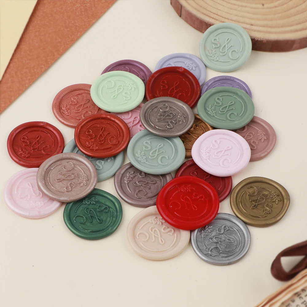 Custom Initial Letter Wax Seal Stickers Personalized Logo Design Self-Adhesive Stickers for Diy Envelope Card Wedding Gifts