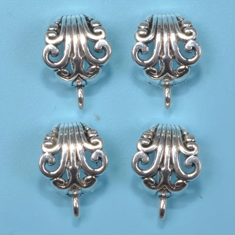 10pcs Tibetan Silvery alloy  Pendant Buckle Release Release Connector Connector 11x16mm Hole Fits 5mm Wire