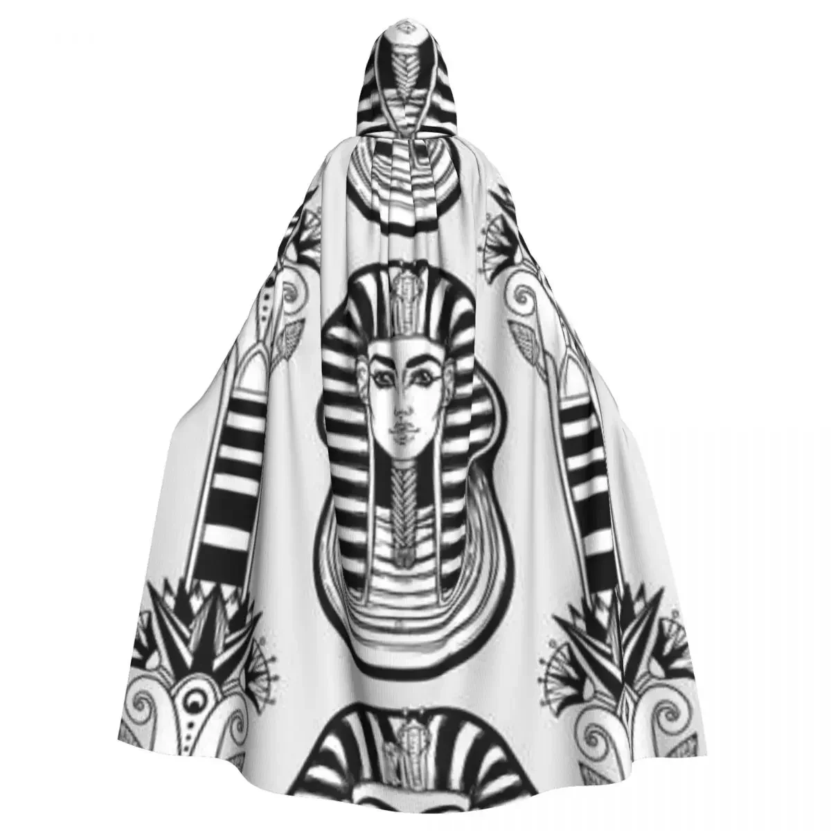 

Ancient Egypt Vintage Egyptian Gods Hooded Cloak Polyester Unisex Witch Cape Halloween Fashion Clothing