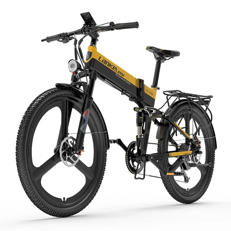 EU warehouse stock  LANKELEISI XT750S  electric mountain bike 500w electric bicycle  48V 12.8ah  26 inch folding electric bike