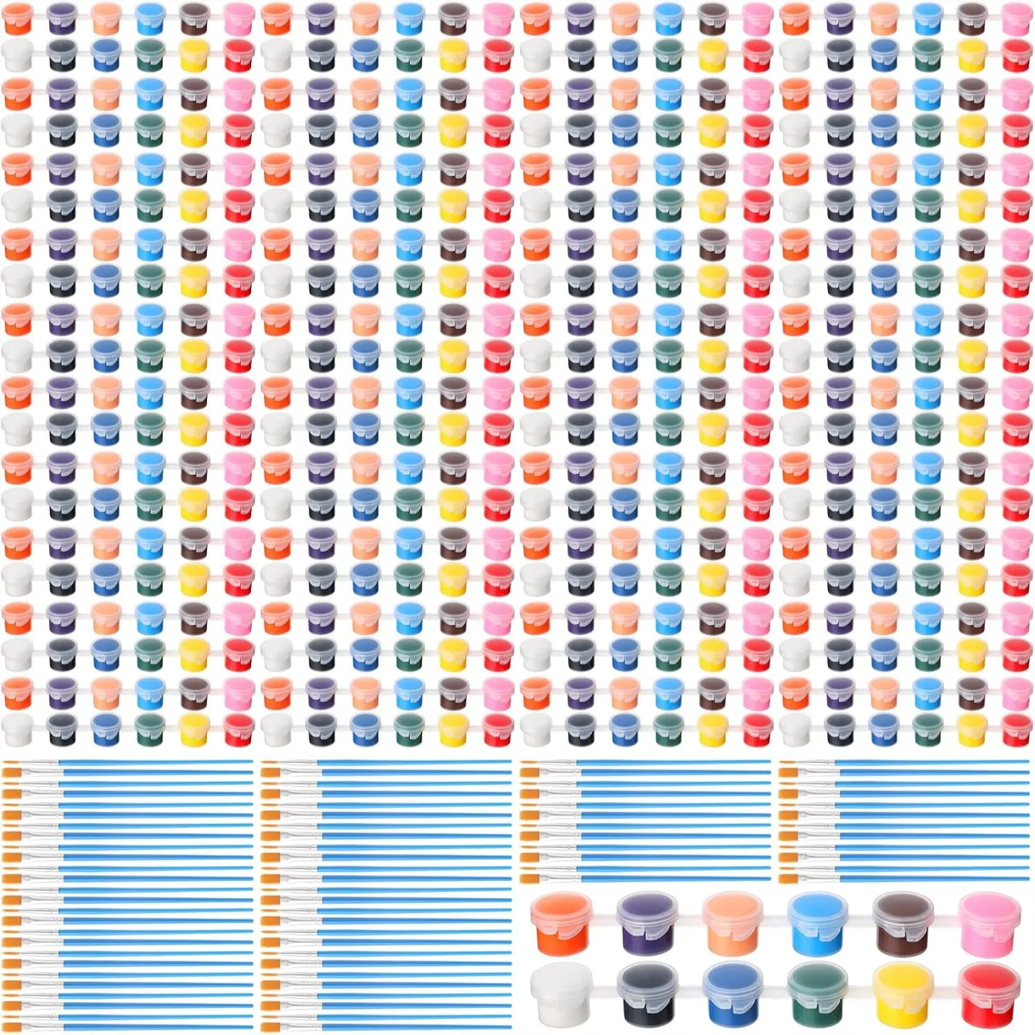 

560 Pcs Acrylic Paint Set for Kids with 40 Brushes Washable Paint Strips Bulk for Classroom Birthday Party