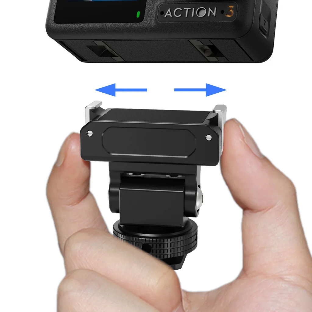 180° Tilt 360° Damping Cold Shoe Adapter Quick Release Magnetic Camera Bracket Holder Snail Head for DJI Osmo Action 5 Pro 4 3 2