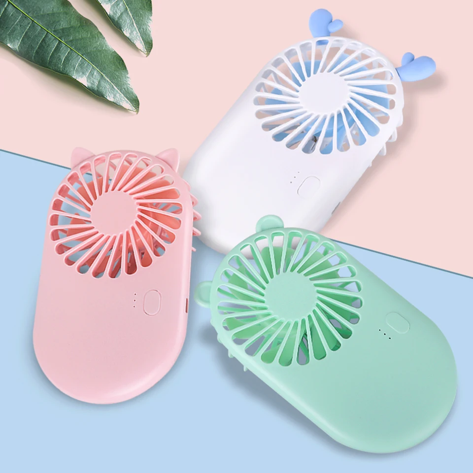 

Portable Mini Hand Fan Cartoon Cute USB Rechargeable Pocket Fan 3 Mode Adjustable Summer Cooler For Outdoor Travel Office