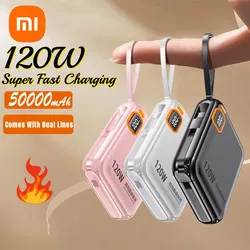 Xiaomi 50000mAh 120W Power Bank Portable High Capacity Cable Two-way Super Fast Charging Mini Powerbank For iPhone Samsung ﻿New