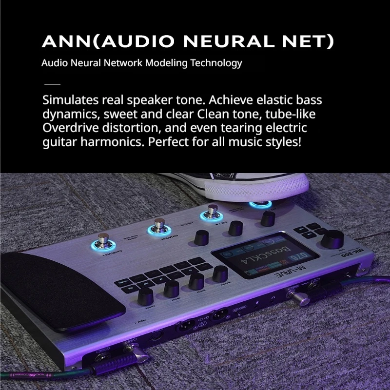 Hot M-Vave Mk-300 Multi-Function Guitar/Bass Effector Pedal | 300s Looper+128 Drum Midi Daw | Ann Neural Modeling 120amp/360fx