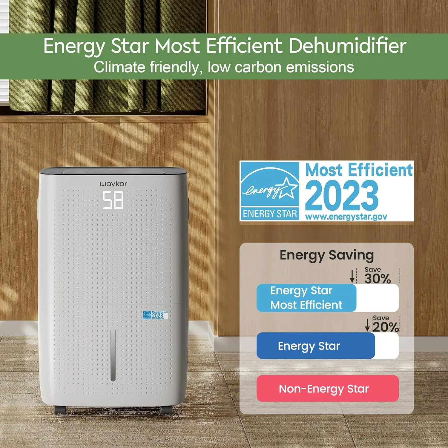 150 Pints 7000 قدم مربع مزيل رطوبة فعال من ENERGY STAR مع خرطوم تصريف للغرف الصناعية الكبيرة والمستودع المنزلي