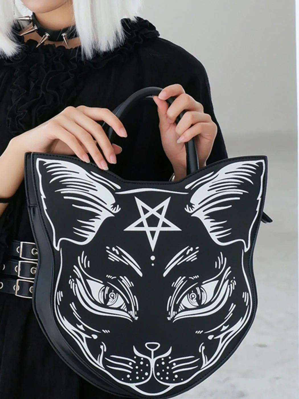 JIAERDI Harajuku Cat Y2k Handbag Women Gothic Punk Dark Pu Leather Casual Crossbody Bags Female Vintage Black Messenger Bag New