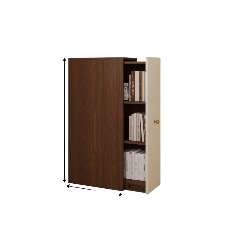 CX retro style solid wood bookcase side pull, living room home bedroom locker