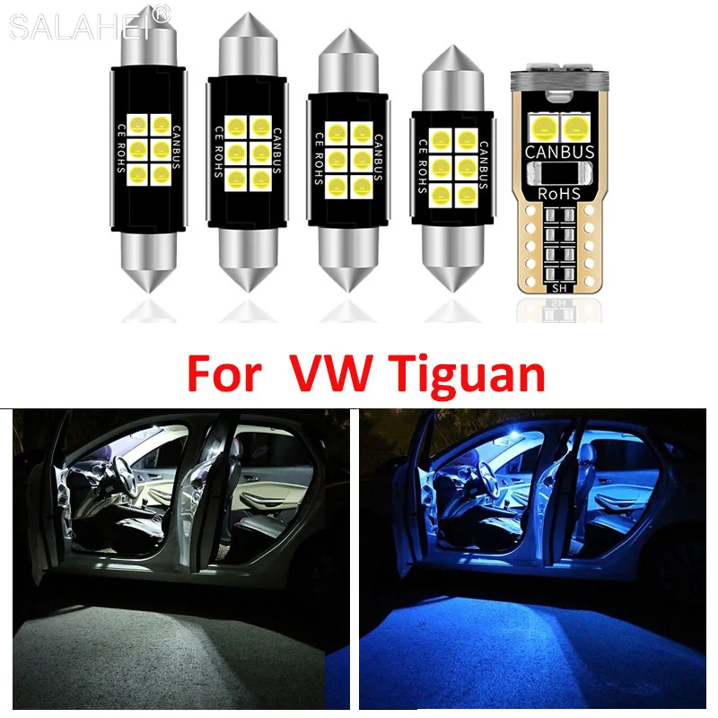 

12pcs Car Interior White LED Light Bulbs Package Kit For Volkswagen Tiguan 2009 2010 2011 2012 2013 2014 2015 Map Light VW-C-18