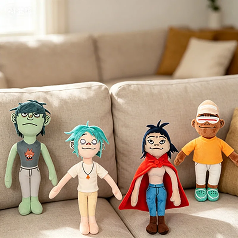 Heißer Gorillaz Noodle Plüsch Kawaii Virtual Band Street Fighter Stofftier Niedlicher Junge mit rotem Umhang für Fans, Enthusiasten und als Kindergeschenk – Detail 9