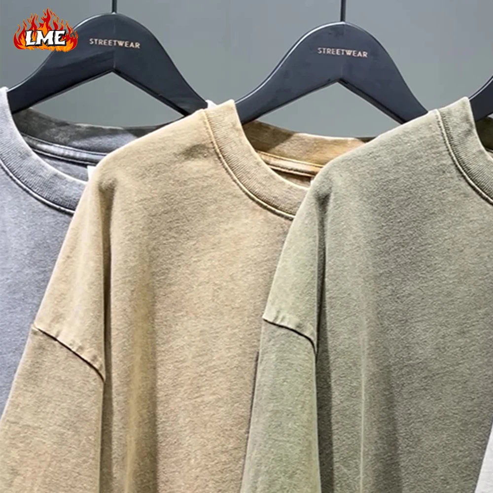 

Винтажная хлопковая футболка с вышитым принтом в стиле батик, тяжелая хлопковая футболка 275GSM, роскошная летняя футболка большого размера для мужчин