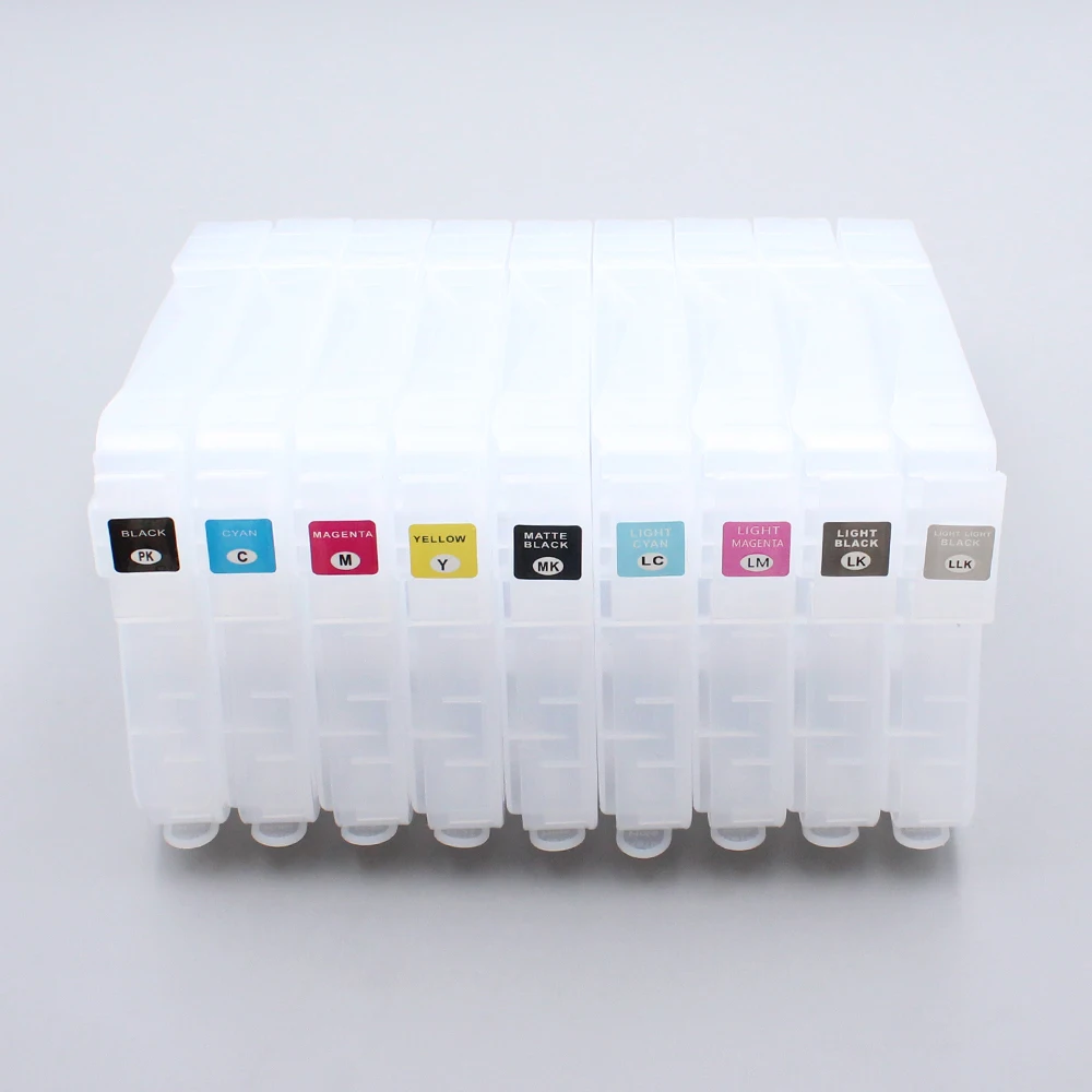 280ML 9pcs Refillable Ink Cartridges with Auto Reset Chip Sensor Fo Epson Stylus Pro 3880 3800 3800C 3885 3850 3890 printer