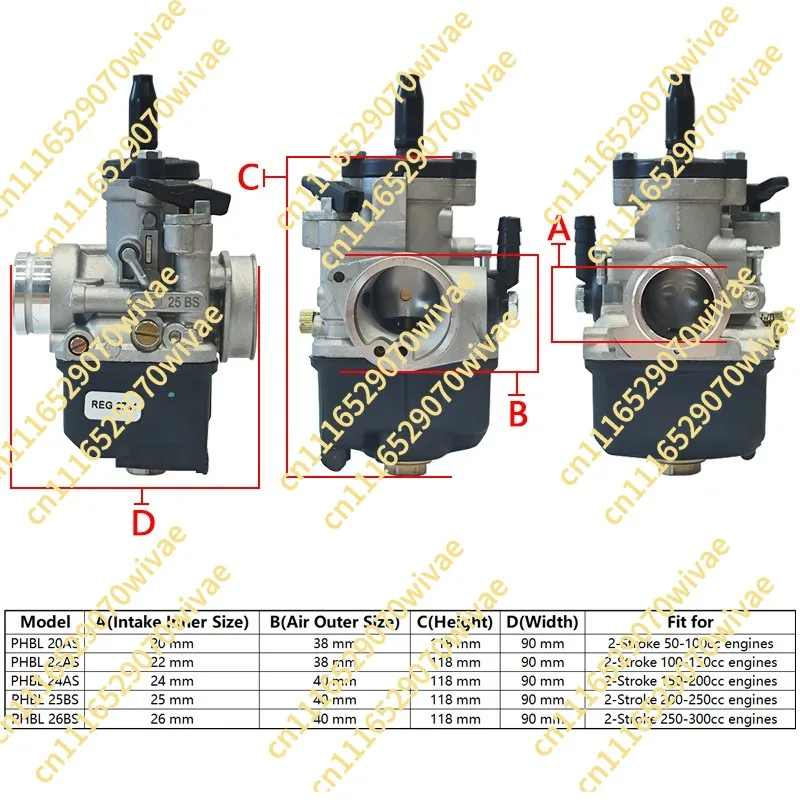 PHBL 20 22 24 25 26mm and PHBH28 30mm Suitable for series motorcycle carburetors