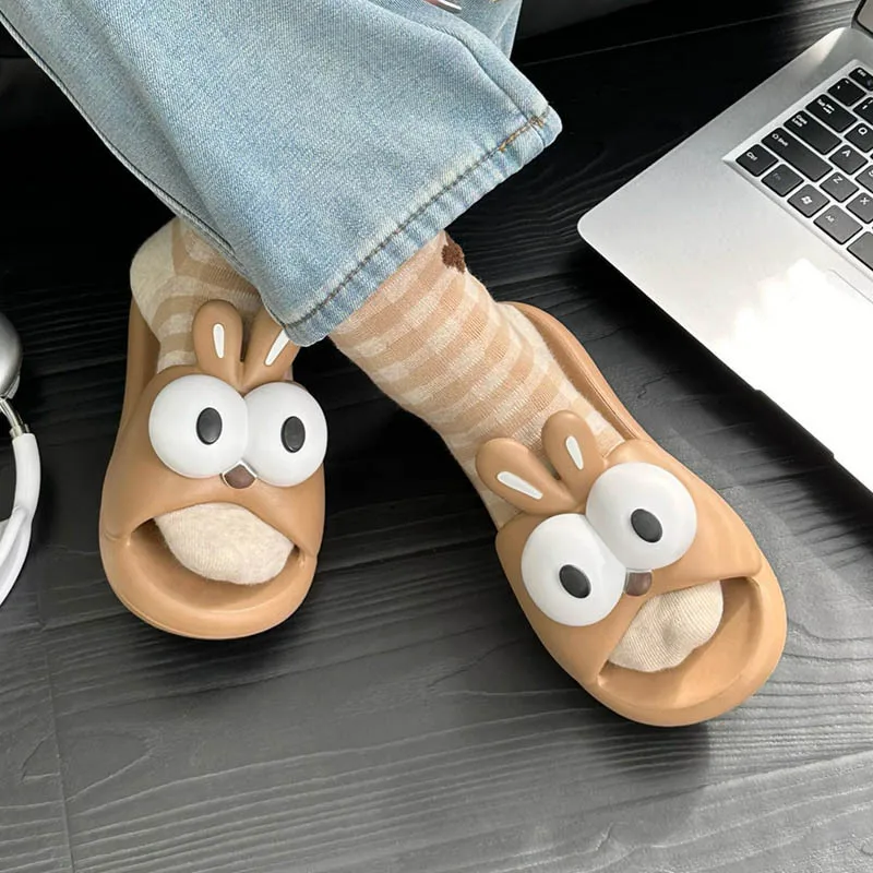 New Fashion Cartoon Summer Couple Non-slip Soft Slides Lithe Comfort Sandals Men Women Casual Slippers Ladies\' Home Flip Flops