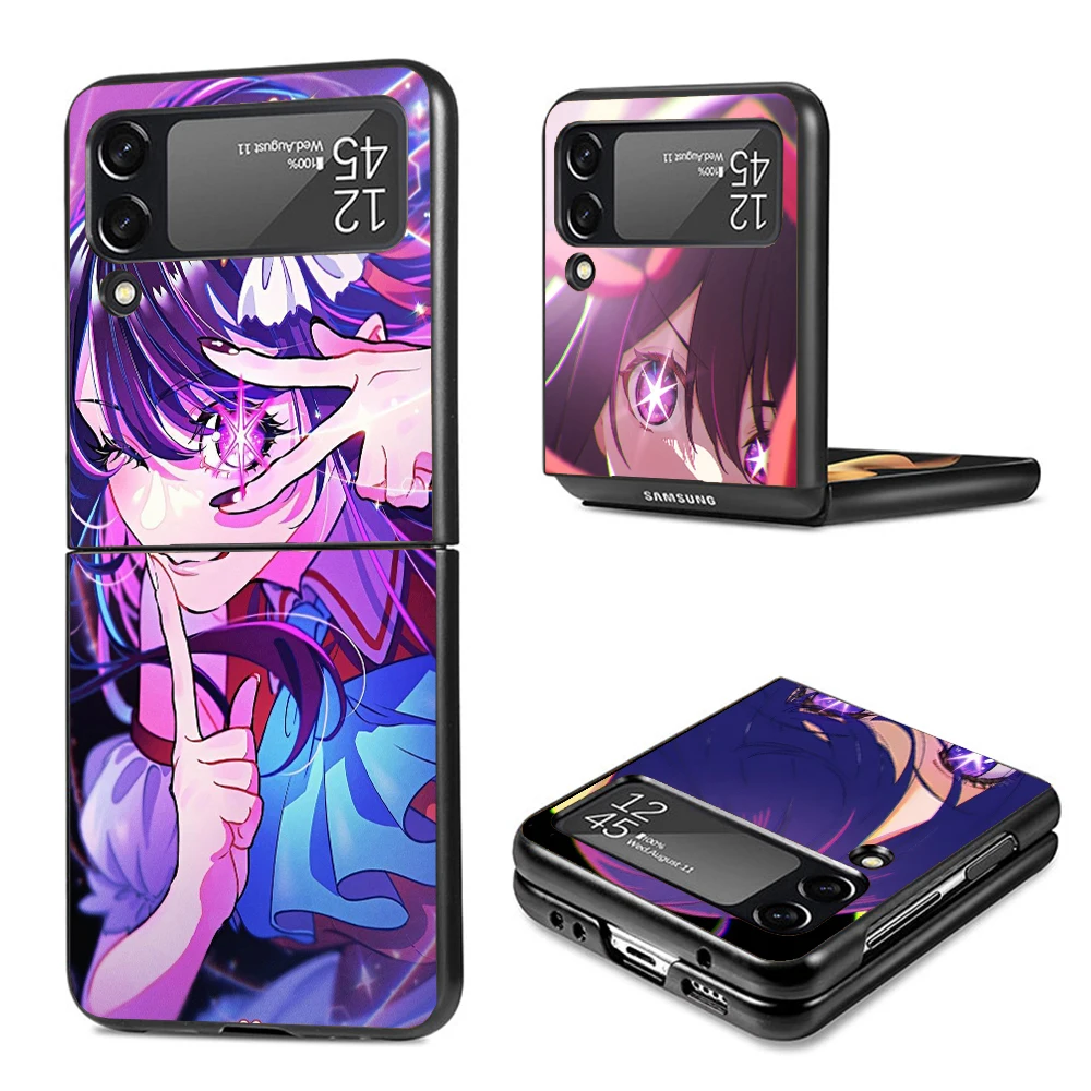 Japan Anime Oshi No Ko Phone Case For Samsung Galaxy Z Flip3 Flip4 Flip5 Flip6 PC Shell For Z Flip 3 4 5 6 Hard Folding Art Cove