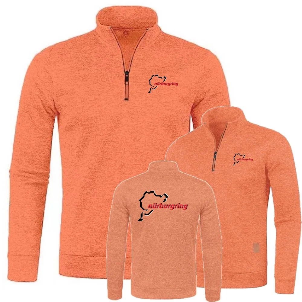 Nürburgring moletom de pista de corrida meio zíper suéter de gola alta outono masculino pulôver de lã macia camisa de malha jaqueta esportiva