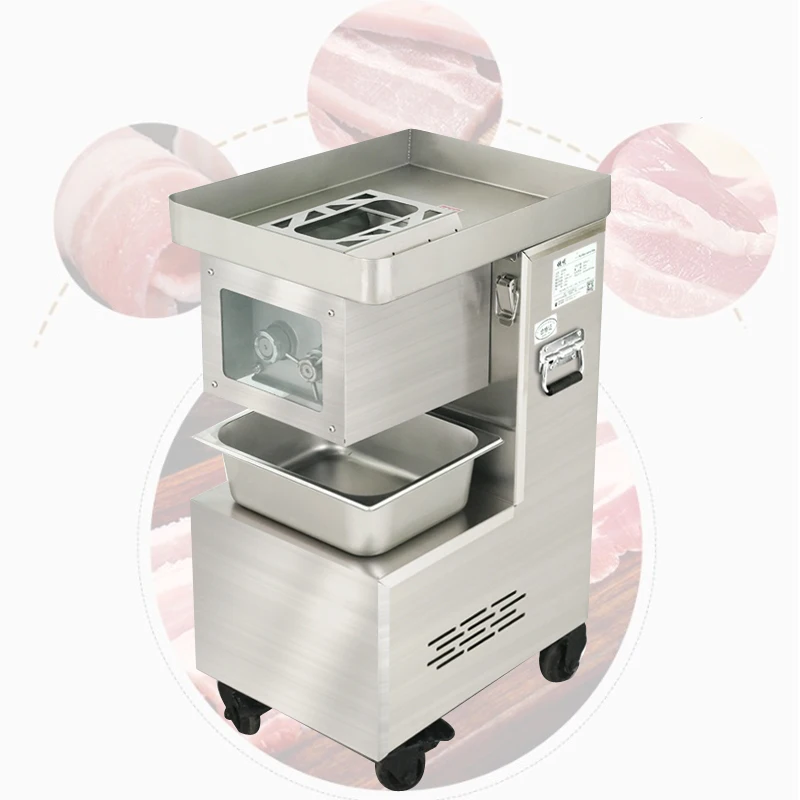 Restaurant Canteen Vertical Automatic Fresh Meat Cutter For Pork Beef Fish Chicken Breast Cutting Work Meat Slicer