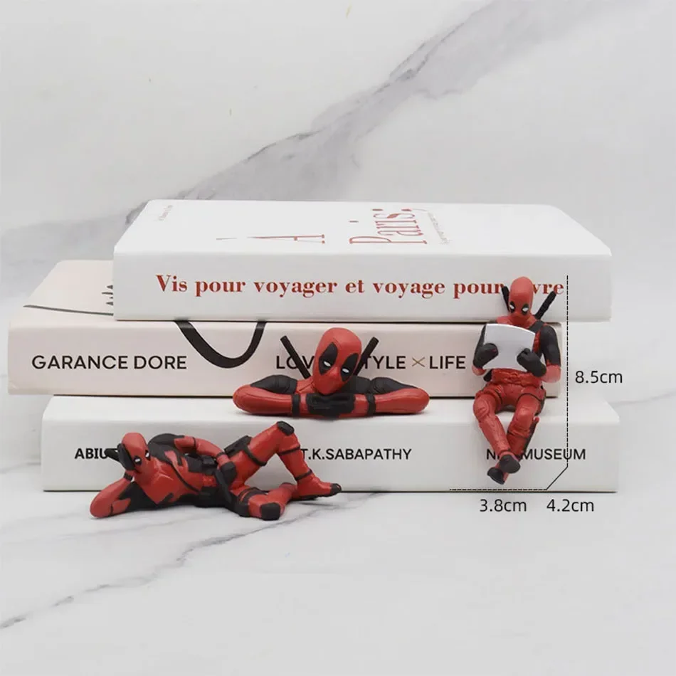 أنيمي ديدبول عمل الشكل سيارة الديكور الداخلي اللعب يجلس نموذج X-Men تمثال صغير قلادة اكسسوارات السيارات الاطفال هدية #4