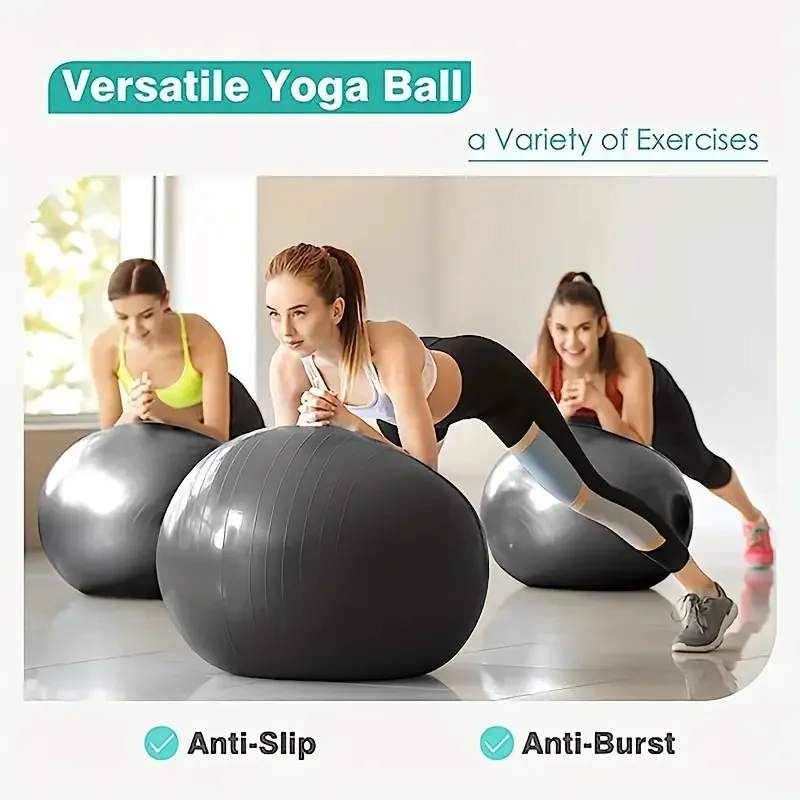 Exercise Ball - Yoga Ball in Multiple Sizes for Workout, Pregnancy, Stability - Anti-Burst Swiss Balance Ball w/Quick Pump