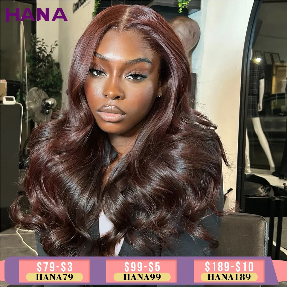 Copper Brown Body Wave Transparent Lace Front Wigs Brazilian 13x6 13x4 Lace Frontal Wig 200% Density Human Hair Wigs For Women