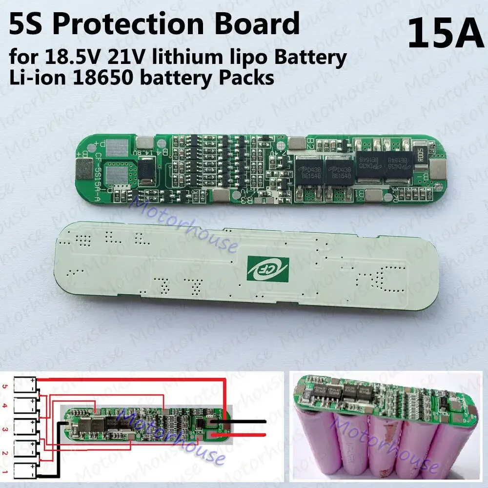 5S 15A BMS Protection PCB Circuit Board for 18.5V Lithium 18650 Li-ion Battery Packs