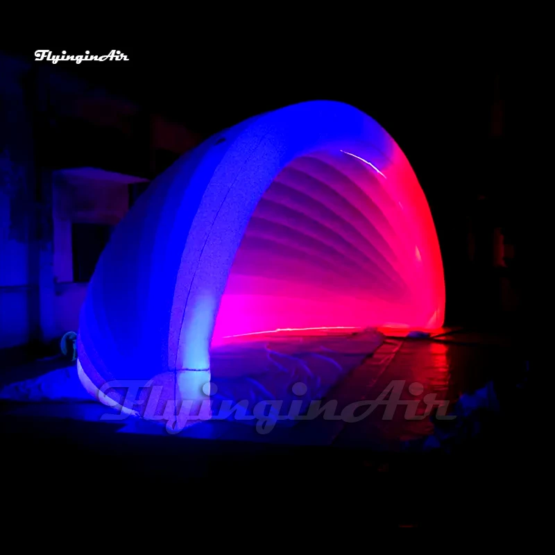 Portable LED Inflatable Shell Tent White Party Booth Half Dome WIth RGB Light For Club Event