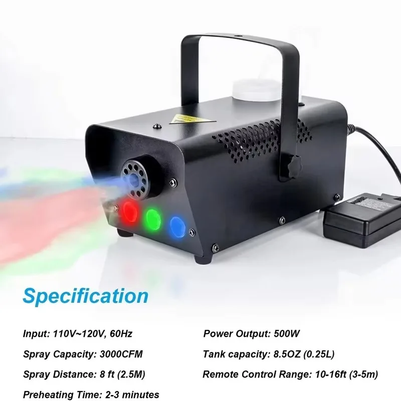 Professional Mini 500W LED Fog Machine R/G/B Stage Party Bar Wedding Smoking Machine
