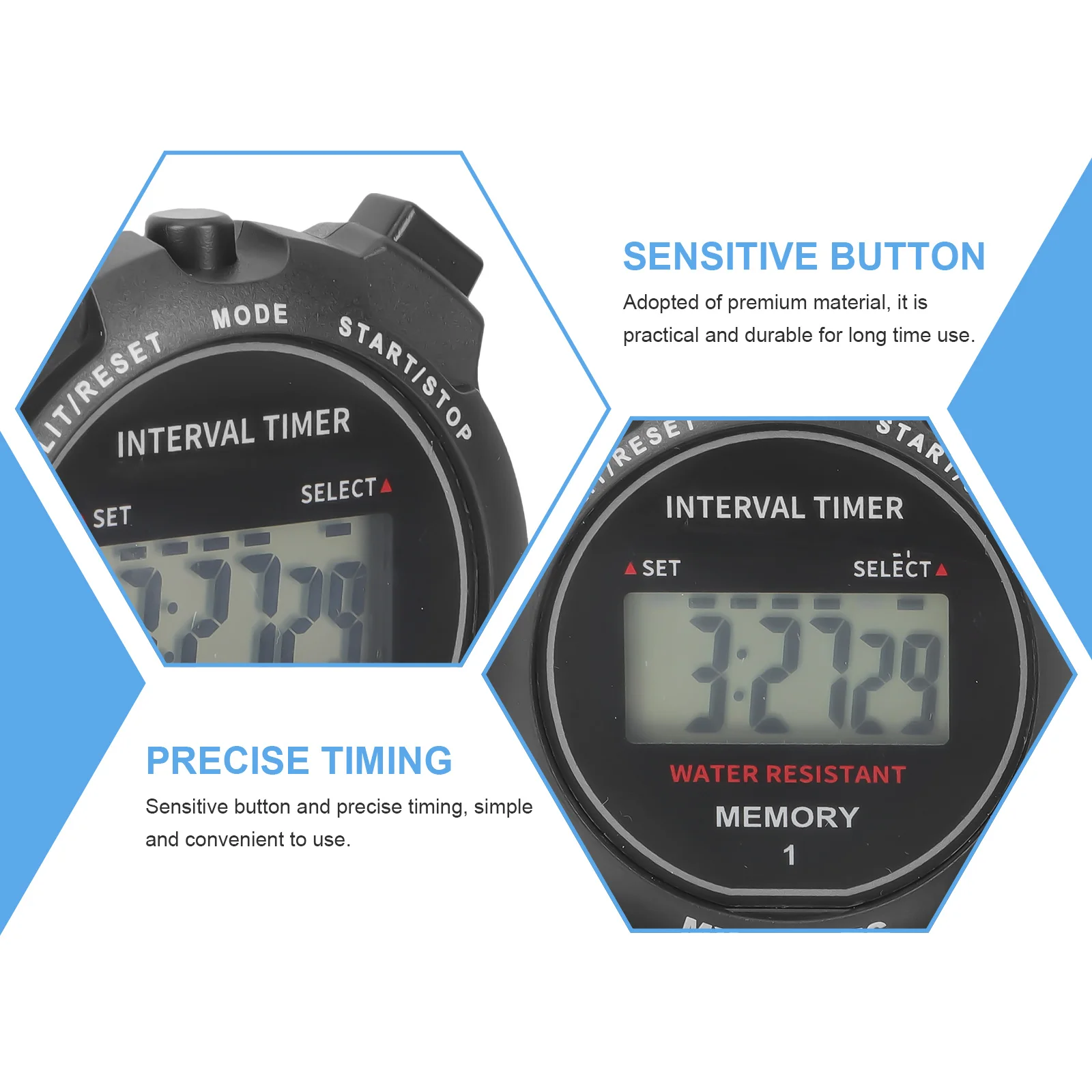 

Electronic Digital Sports Stopwatch Large Display Multi-Function Timer for Coaches Referees Waterproof Stopwatch Timer