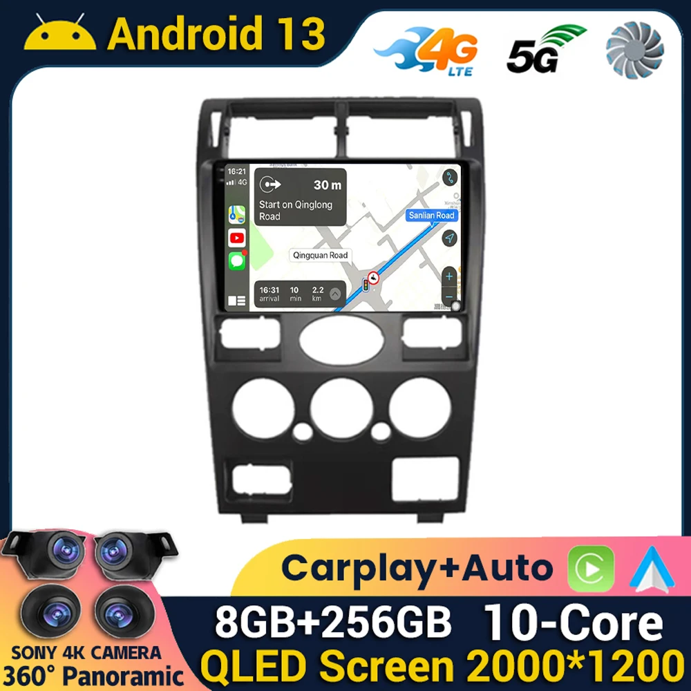 Android 13 Carplay Auto WIFI+4G For Ford Mondeo 3 2000 2001 2002 2003 2004 2005 2006 2007 Car Radio Multimedia Player GPS Stereo