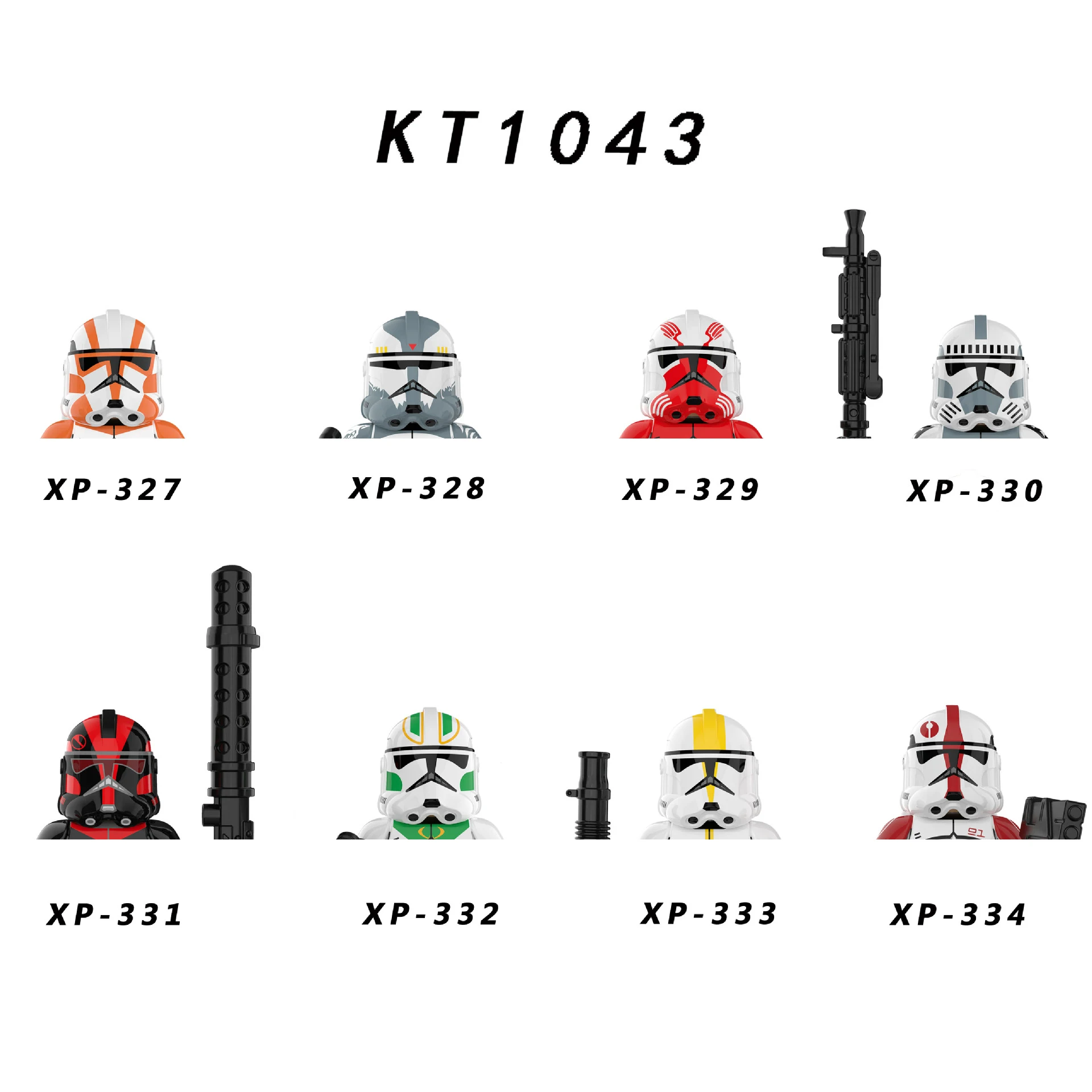 

KT1043 Building Blocks 8 pcs/set XP327 XP328 XP329 Brick 332 Legion 327 Legion Figure Purgatory company mini Assembly Toys