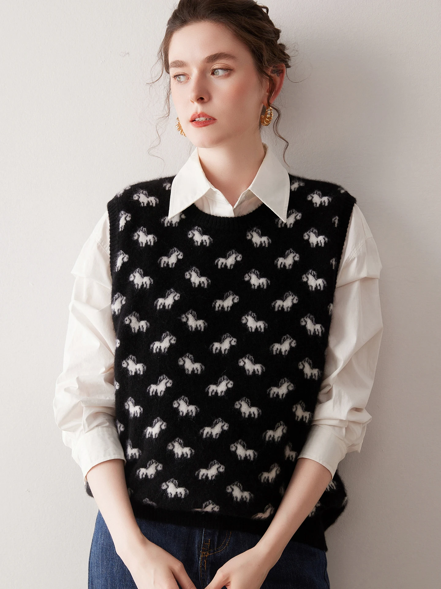 Gilet Camere tricoté rond Ne Svel pour femmes, ouvertures d'œuf, vêtements d'extérieur chauds, confortables, amples, pour les déplacements