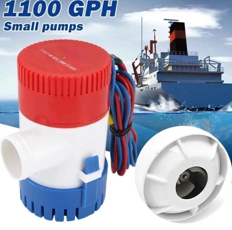 DC Bilge Pump Semi‑Automatic Switch Electric Submersible Small Water Pump 350 500 750 1100 GPH Marine Submersible Drain Pump