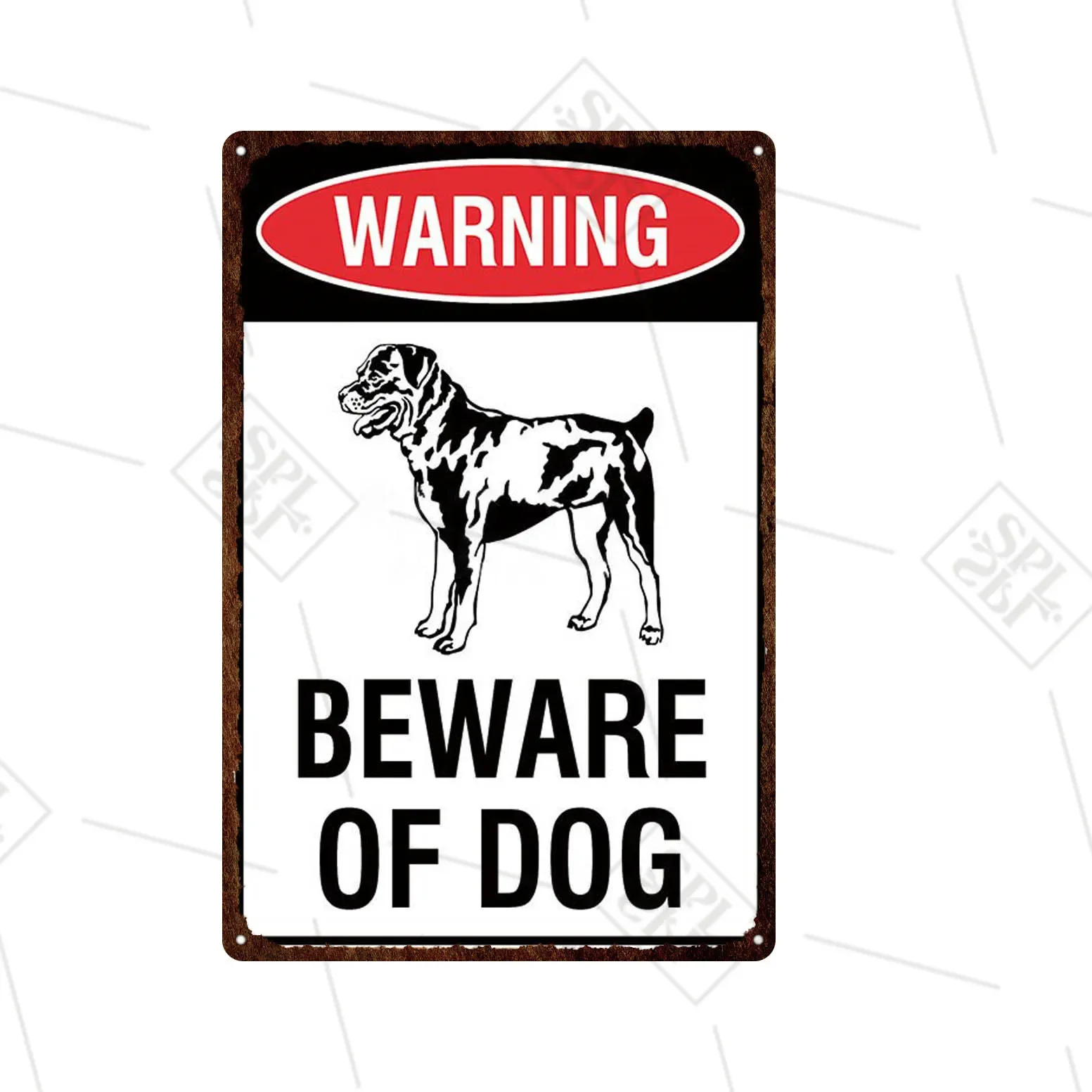 Akita Corgi Dog Breed Metal Sign Beware Of The Dog Warning Sign Pet Shop Wall Decoration Family Doorplate Vintage Tin Plaque