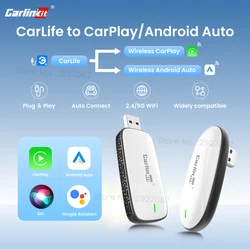 2025 CarlinKit Wireless Adapter Baidu CarLife to CarPlay and Android Auto Box Mini USB Plug and Play 5.8Ghz Seamless Connection