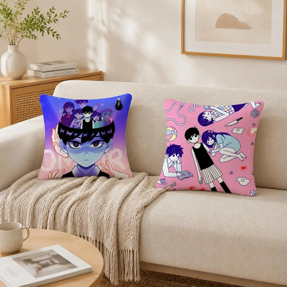 O-Omori Video Game Anime Cushion Cover Plush Decorative Pillow Case With Hidden Zipper Fashion Room Decor For Home