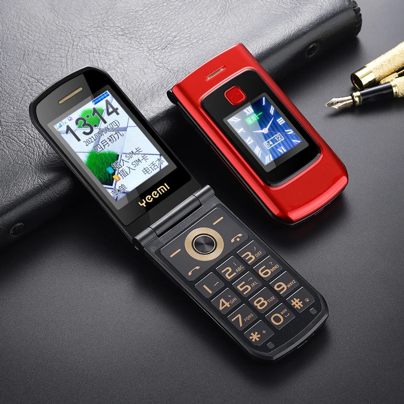 YEEMI K21+ LTE 4G Flip Mobile Phone 2.4'' Screen 1100mAh Large Button Loud Voice For Elderly Cellphone MP3 MP4 SOS LED Light