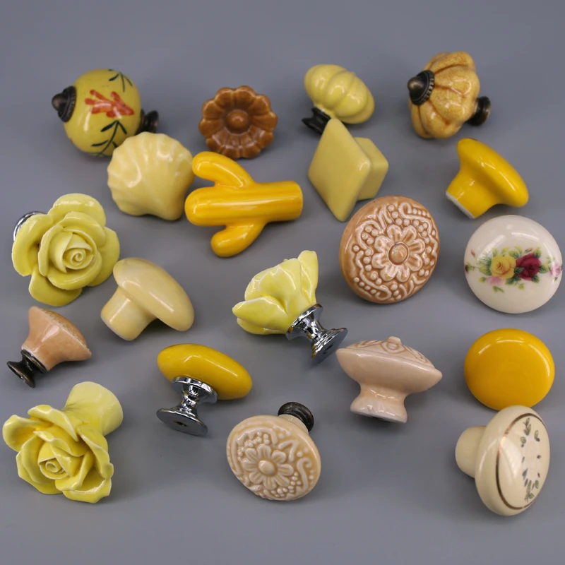 1PC Multi-model ceramic furniture knobs Creative drawer cabinet knobs dresser cupboard door pull handle