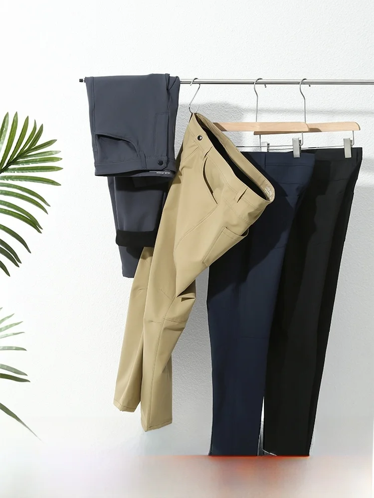 

Мужские повседневные брюки Leavo Johnson, ветрозащитные, водонепроницаемые, мягкие, уличные, осень 2021, эластичные прямые брюки средней длины