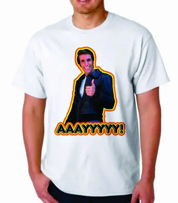 

FONZIE HAPPY DAYS T-SHIRT THE FONZ RETRO DESIGN TV SHOW