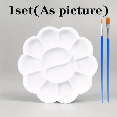Bilashmart Plum Blossom Shape palette Oil Painting Brush Set DIY Art Watercolor Gouache Oil Acrylic Painting special color painting tool