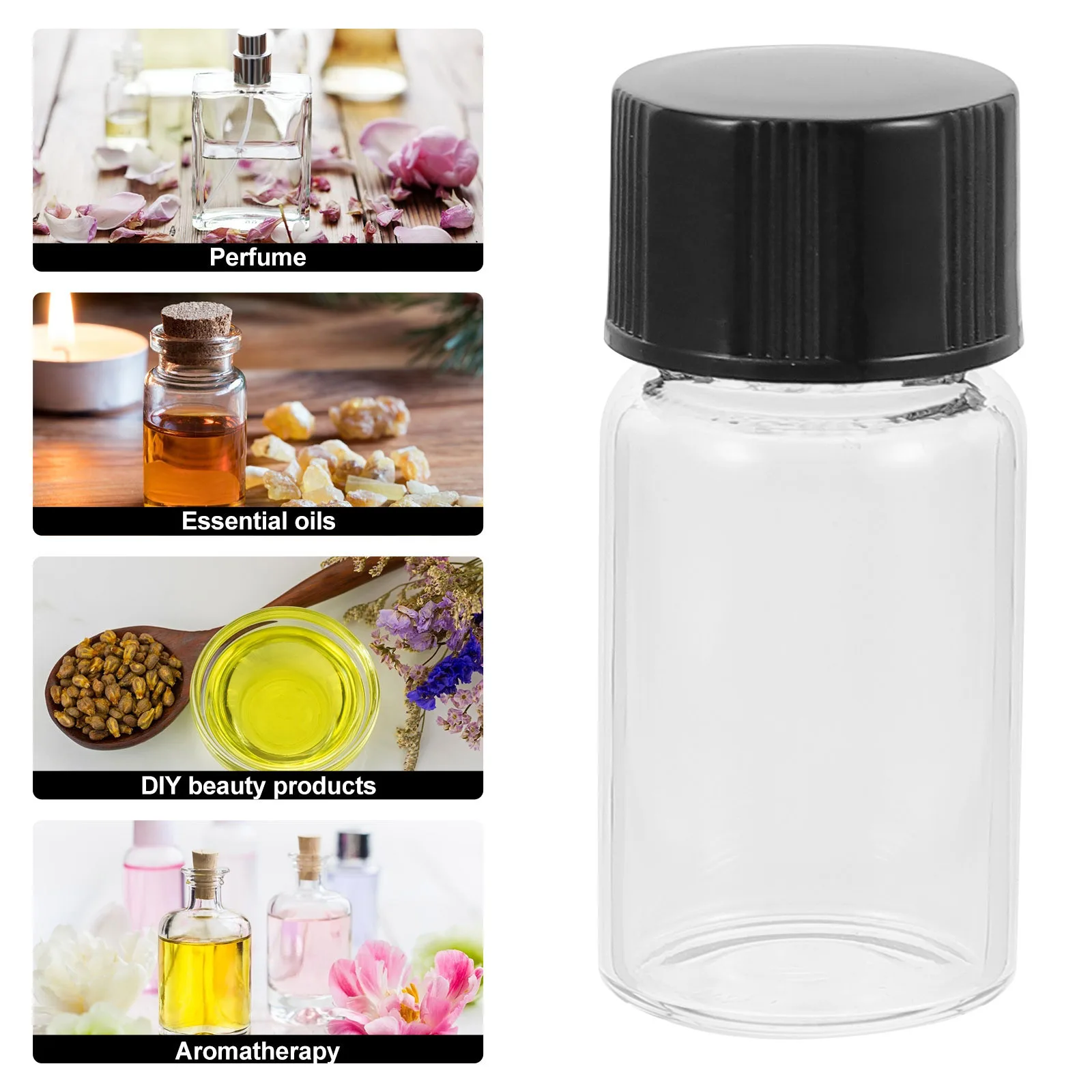 

100Pcs Transparent Glass Sample Bottles Small Reagent Bottles for Educational Research Liquid Powder Storage Supplies