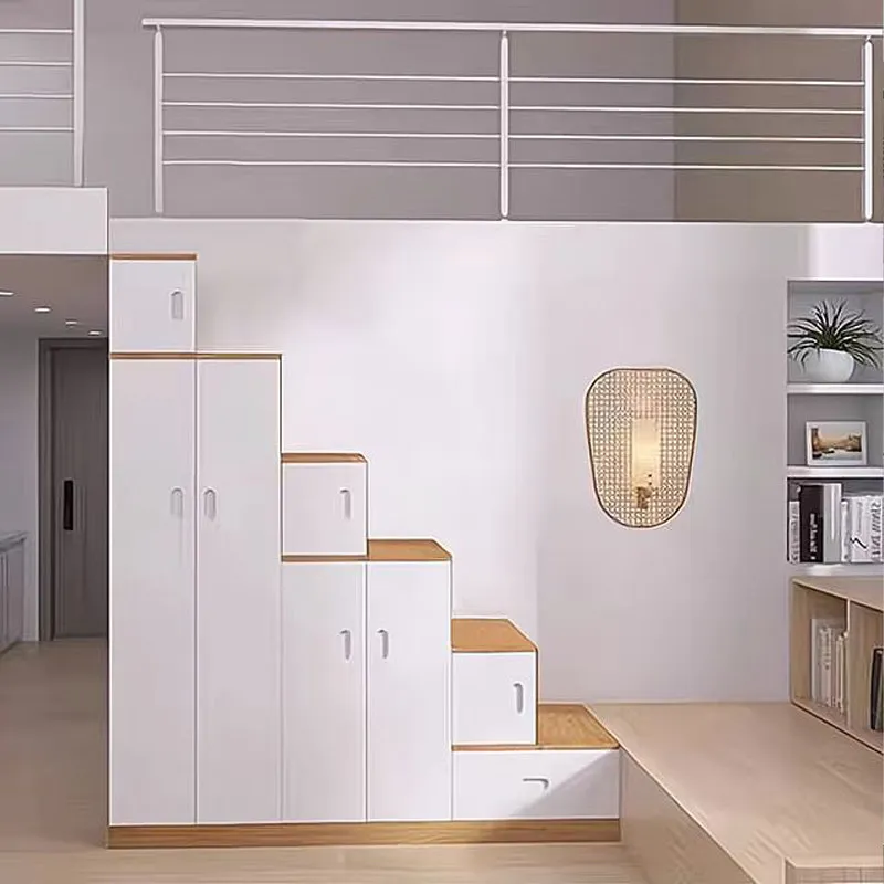 Obere und untere Betten aus Massivholz. Multifunktionaler Stufenschrank mit Treppe. Mutter-Kind-Bett. Kinderbett. Stufenschrank. Treppe.